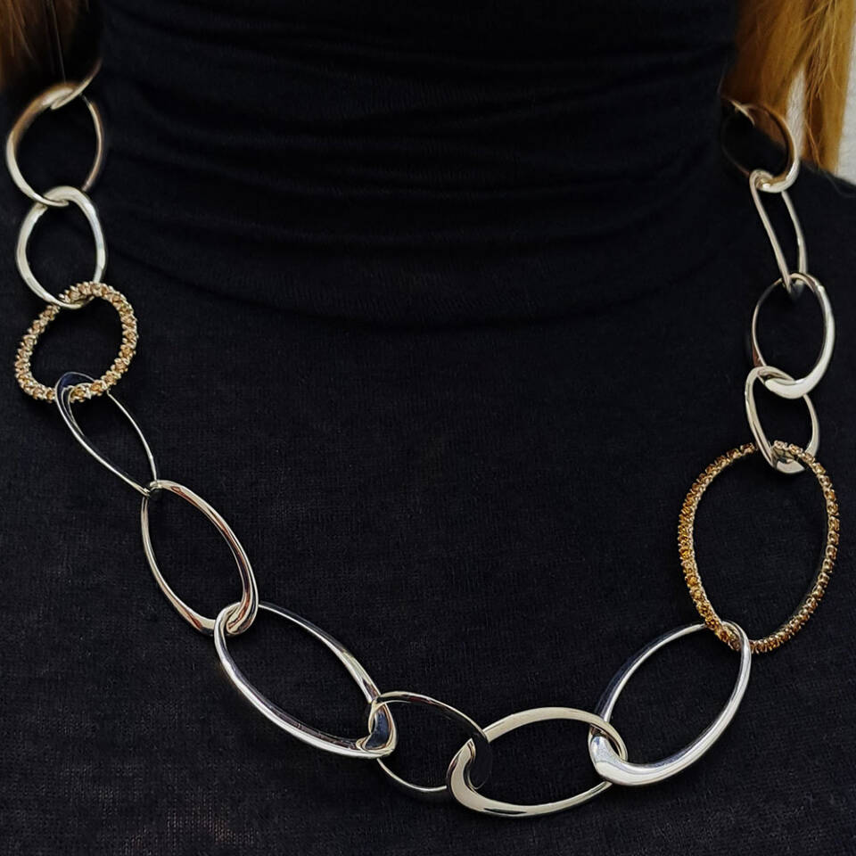 Collana argento versione con Cubic Zirconia